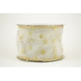 thumbnail image 1 of Ribbon Bazaar Wired Stars on Sheer 2-1/2 inch White/Gold 10 yards Ribbon, 1 of 1