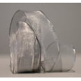 thumbnail image 1 of Ribbon Bazaar Wired Woven Shimmer Edge Metallic Sheer 1-1/2 inch Silver 25 yards Ribbon, 1 of 1