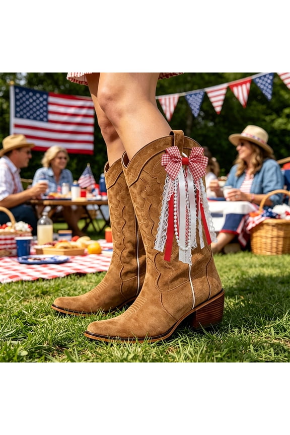 Ribbon Bow Boot Bows for Cowteen Boots Western Style Boot Charms Decorative Boot Ribbons for Cowteen Boots for Wedding Women Gifts