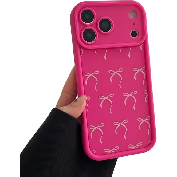 Ribbon Bow Knot Bowknot Phone Case for iPhone (iPhone 15 Pro Max,Red)