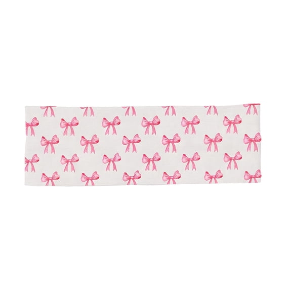Ribbon Bow Printed Headbands Elastic Sports Yoga Sweatbands with Breathable Sweatproof Fabric Cancer Awareness Decorative Hair Bands for Yoga Running Gym