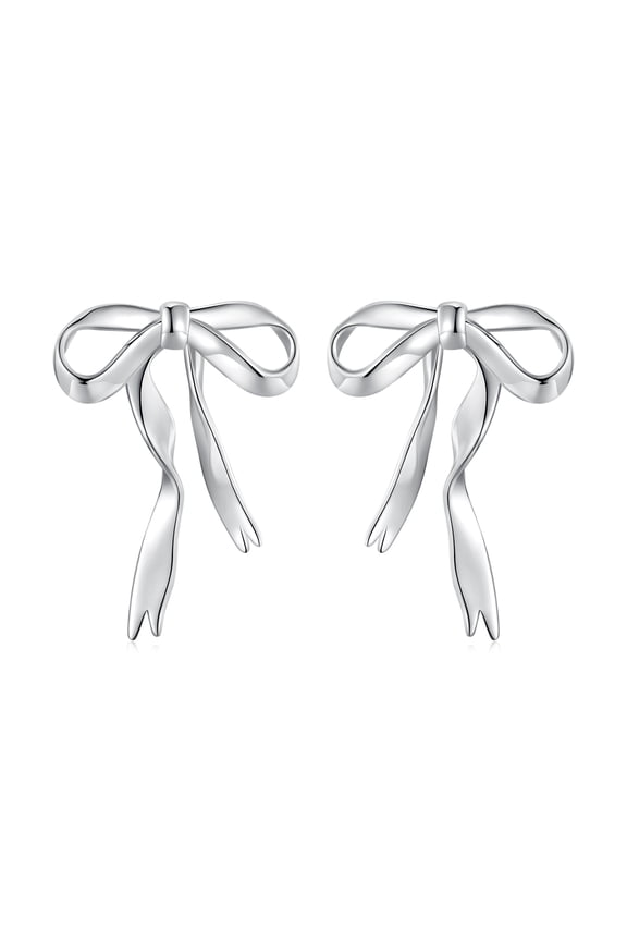 Ribbon Bow Stud Earring, Minimalist Studs for Professional & Evening Wear