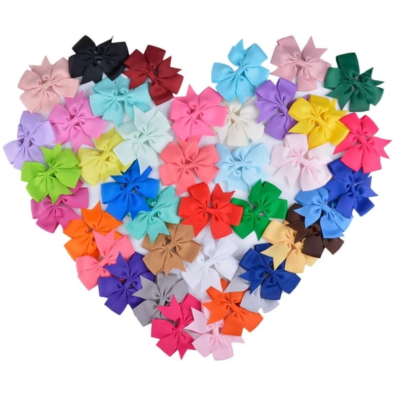 Infant Ribbon Bows Hair Clips, Other, 40 Count
