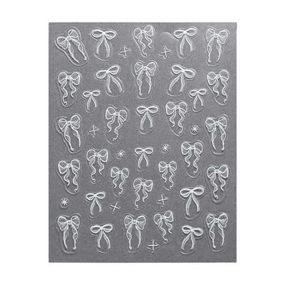 Ribbon Bows Nails Decals 3D Bowknot Nails Art Stickers Adhesive Nail Sticker Manicure Accessories for Daily