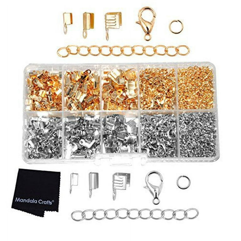 Jewelry Findings Set, Jewelry Making Kit, Lobster Clasps, Jump Rings,  Ribbon Ends, Ribbon Clamp Crimps, Bead Caps, Pins, Hooks, Hoops 