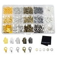 thumbnail image 1 of Ribbon Crimps for Jewelry Making, Ribbon Clamps, Fold Over Cord Ends, Jewelry Finding Kit for Bracelets, Bookmarks; 4 Colors 10 16 20mm, 1 of 6