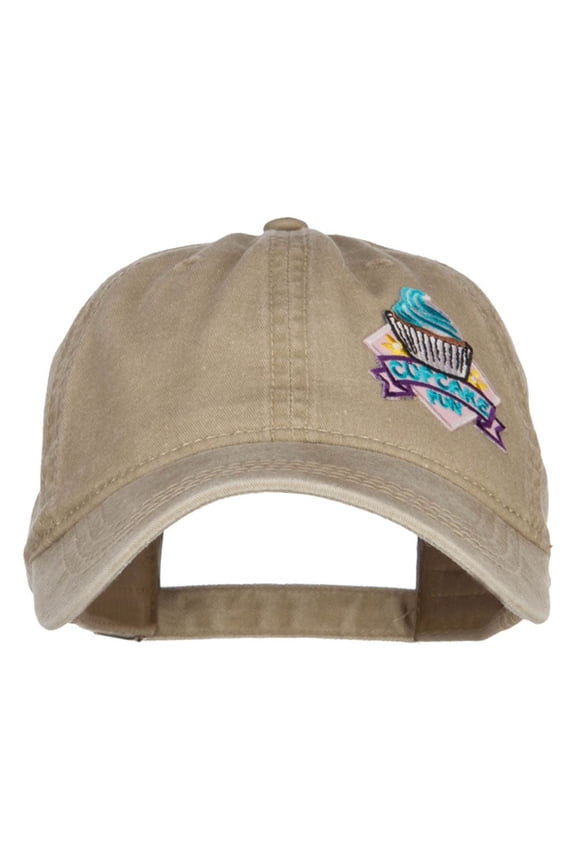 Ribbon Cupcake Patched Washed Cap - Khaki OSFM