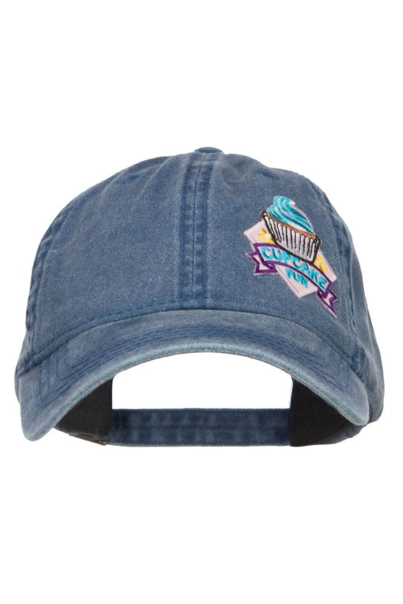 Ribbon Cupcake Patched Washed Cap - Navy OSFM