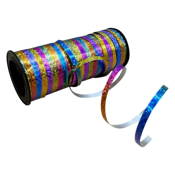 Ribbon Curling Glitter, Balloon String, Shiny Metallic Curly Roll for Gift Wrapping Ribbon for Christmas, New Years, Graduations, Birthday Decoration, 1 Roll, 0.2" x 100 Yard