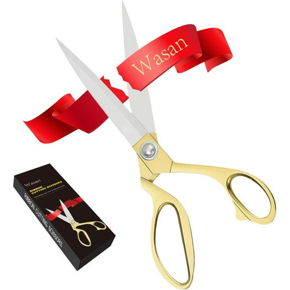 Ribbon Cutting Scissors Giant & Heavy Duty Professional Cutting Tools with Sharp Blades, Ideal for Grand Opening Ceremonies, Fabric, Crafting