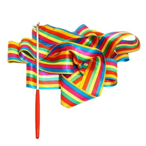 Ribbon Dance Rainbow Ribbon Children's Dance Rhythm Stick Colorful Ribbon Sporting Goods (6M)