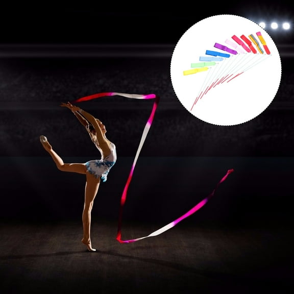 Ribbon Dance Streamers Ribbons Dancing Gymnastics Rhythmic Kids Streamer Ribbons Rainbow Twirling Gifts Streamers