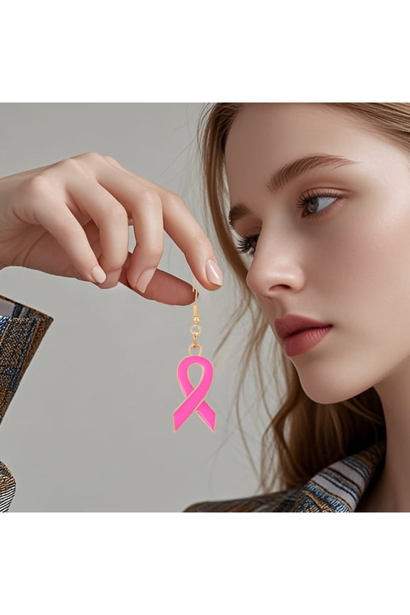 Ribbon Earrings For Women Cancer Awareness Alloy Fashion Jewelry For Her Elegant Stud Earrings Tropical Earrings for Women Earring Women Erring Earnings Set for Womens Valentines Day Earrings Stud