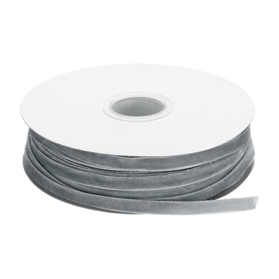 Uxcell Velvet Ribbon Wrapping 1/4" x 50 Yard Gray Single Face Craft Velvet