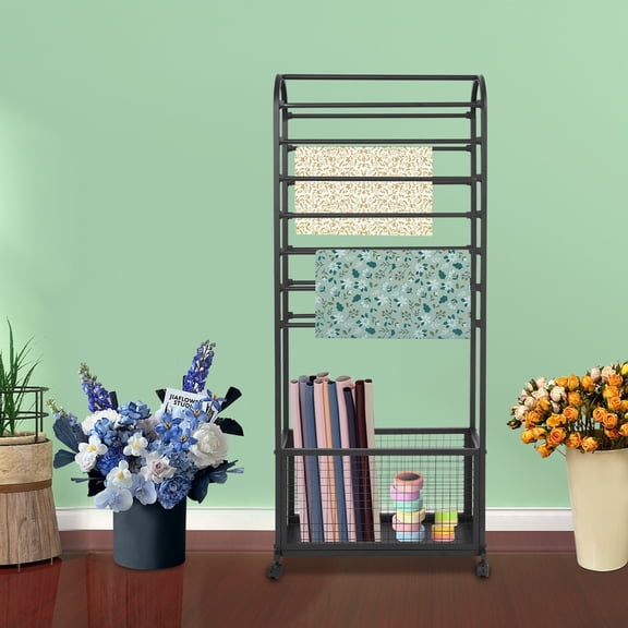 Ribbon Holder Organizer Rack W/Wheels Ribbon Stand Organizer Large Capacity