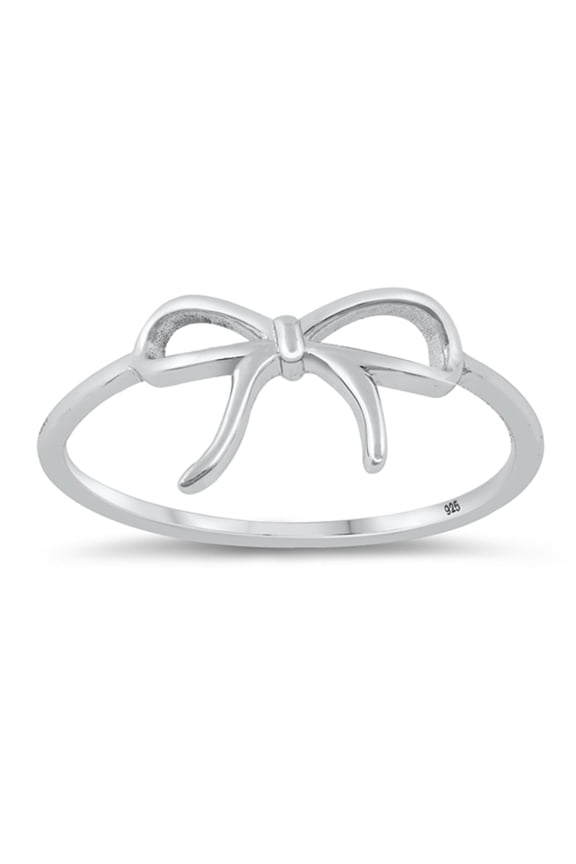 Ribbon Knot Infinity Loop Gift Ring .925 Sterling Silver Band Jewelry Female Male Unisex Size 4