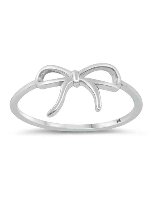 Ribbon Knot Infinity Loop Gift Ring .925 Sterling Silver Band Jewelry Female Male Unisex Size 9