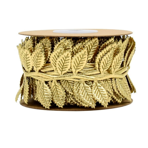 Ribbon Leaf Backdrop Leaves Gold Garland Botanical Fabric Gift Roll Wrapping Vines Floral Tropical Waterproof Resistant
