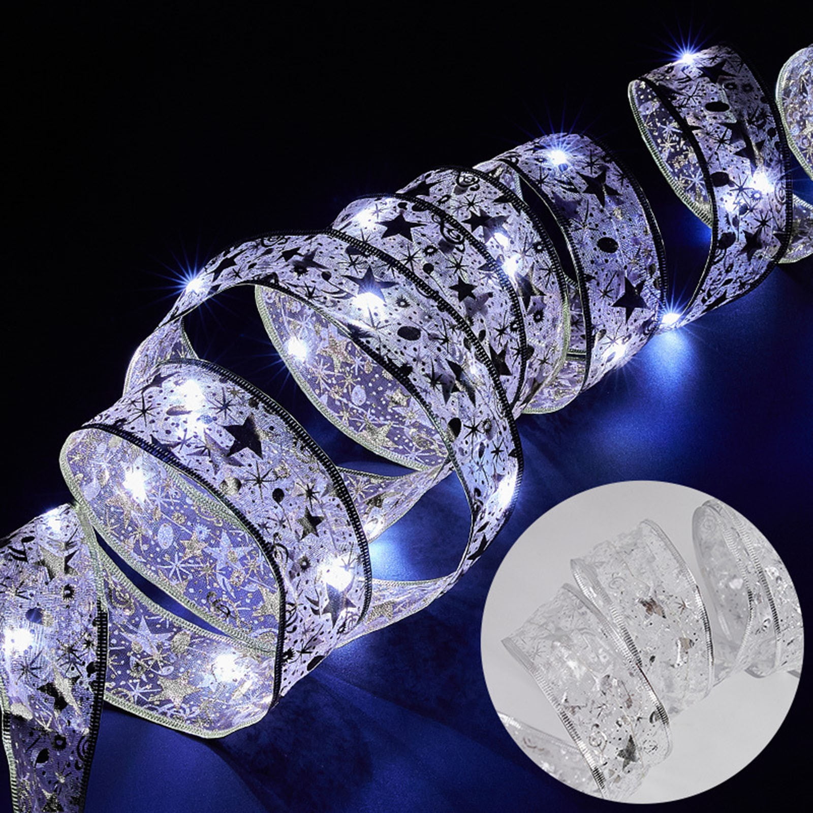 Ribbon Lights for Christmas Tree Decorations,3.28FT 10 LED Christmas ...