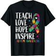 thumbnail image 1 of Ribbon Mom Dad Kids Autistic Support Autism T-Shirt, 1 of 4