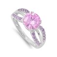 thumbnail image 1 of Ribbon Patterned Simulated Amethyst Cubic Zirconia Ring Sterling Silver 925, 1 of 2
