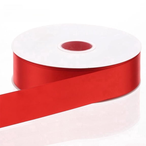 Ribbon, Red 1.49 inch Double Face Satin Polyester Ribbon, 262 feet