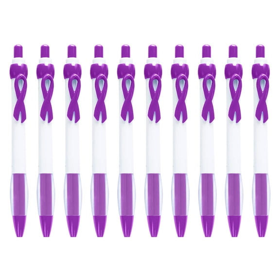 Ribbon Retractable Gel Pen (Awareness Ribbon Pen, Plastic Gift Pen), 10 Breast-Cancer Pens Support Awareness, Pen Breast Cancer Awareness Ribbon Pen(#G), By Meiiso