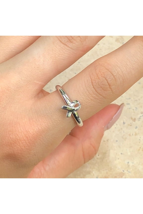 Ribbon Ring / 925 Shiny Sterling Silver Breast Cancer Awareness Ribbon Ring / Cancer Survivor Jewelry/ Unique Gift For Women