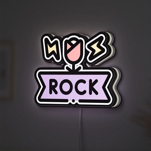 Ribbon Rose Lightning 3D Novelty Light Box, Glam Rock Inspired Stage Decor, Chic Lighting for Performers and Music Enthusiasts (Height 24 inch, 60cm)