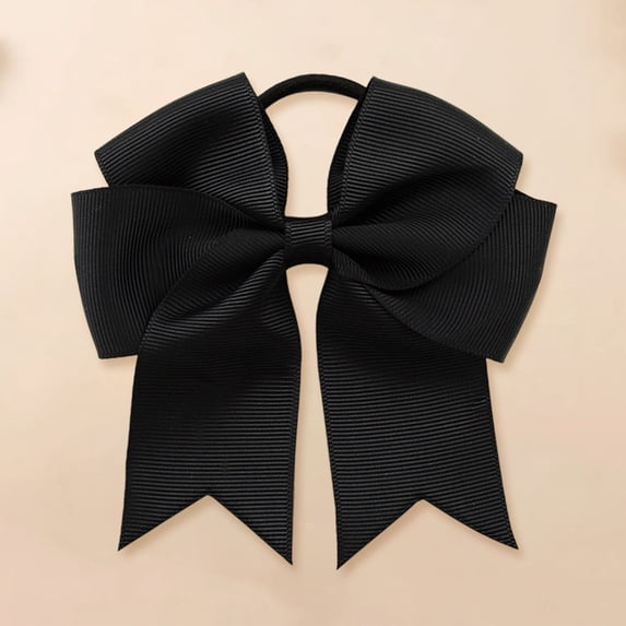 Ribbon Satin Fishtail Bow Hair Ties And Headbands For Girls Everyday With Timeless And Versatile Wear, Black