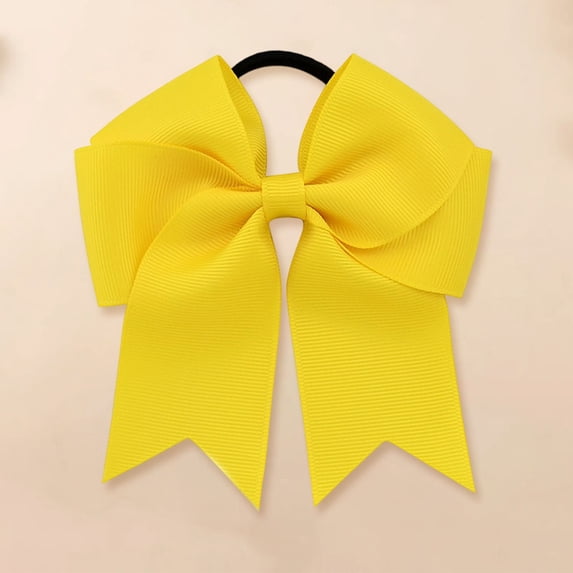 Ribbon Satin Fishtail Bow Hair Ties And Headbands For Girls Everyday With Timeless And Versatile Wear, Yellow
