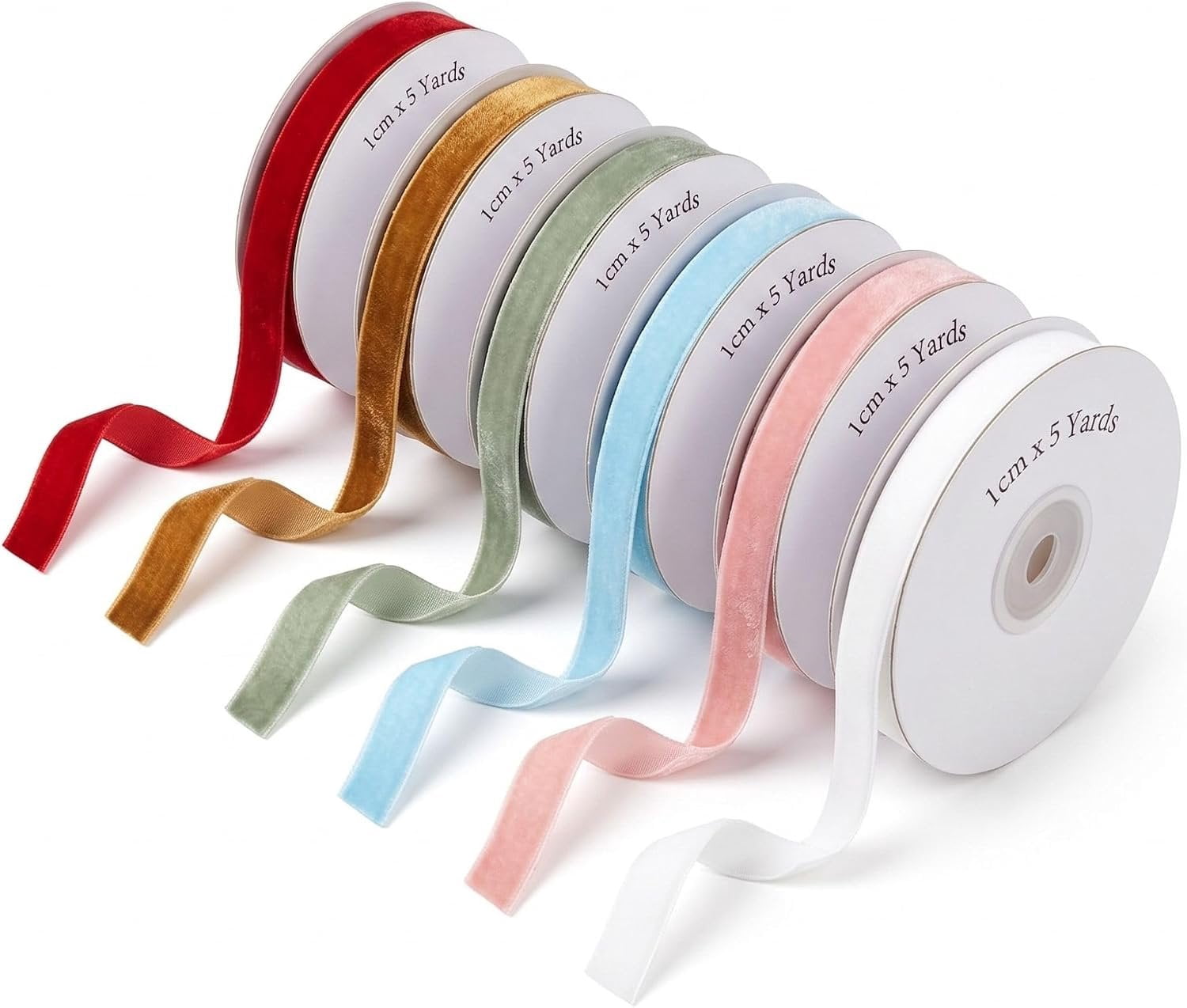 Ribbon Set for Christmas 3/8 inch x 6 Rolls - Walmart.com