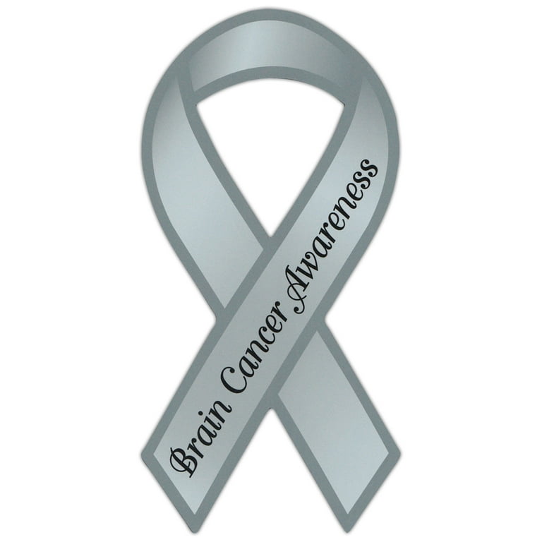 Ribbon Shaped Awareness Support Magnet - Brain Cancer - Cars