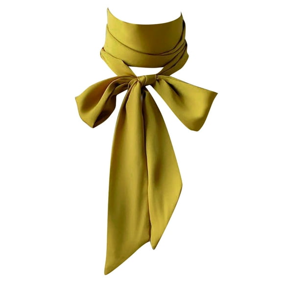 Ribbon Silk Scarf for Women Hand Tied Neck Scarf French Neckwear for Women Party Hairband Fashion Ribbon Headband