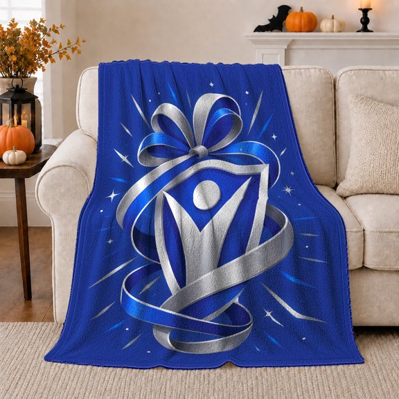 Ribbon Starburst Celebration Motif Baby Shower, Cozy Artistic Scene, Warm Flannel Blanket for Home Library and Reading Nook, Art Lovers Housewarming Gift, Artistic Home Decor