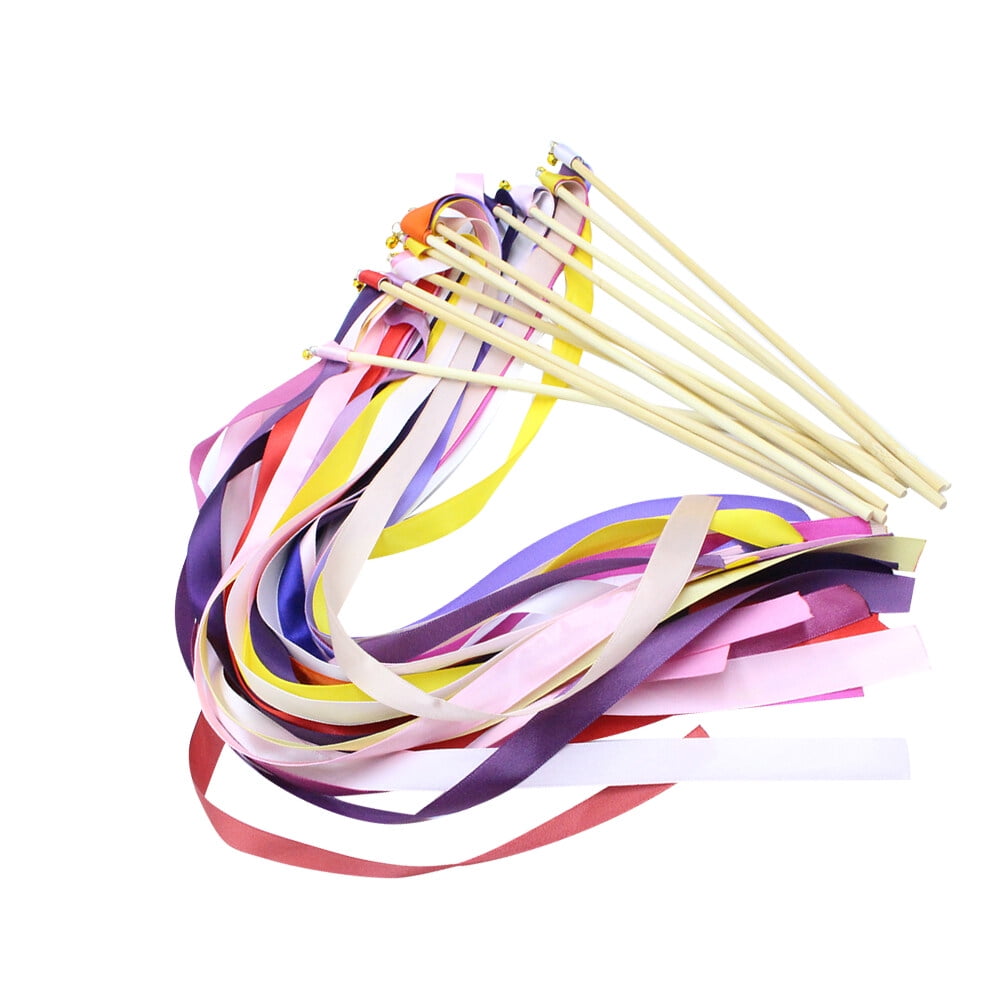 Ribbon Streamers Wand Wands Dance Stick Wedding Ribbons Fairy Sticks Party Gymnastics Twirling