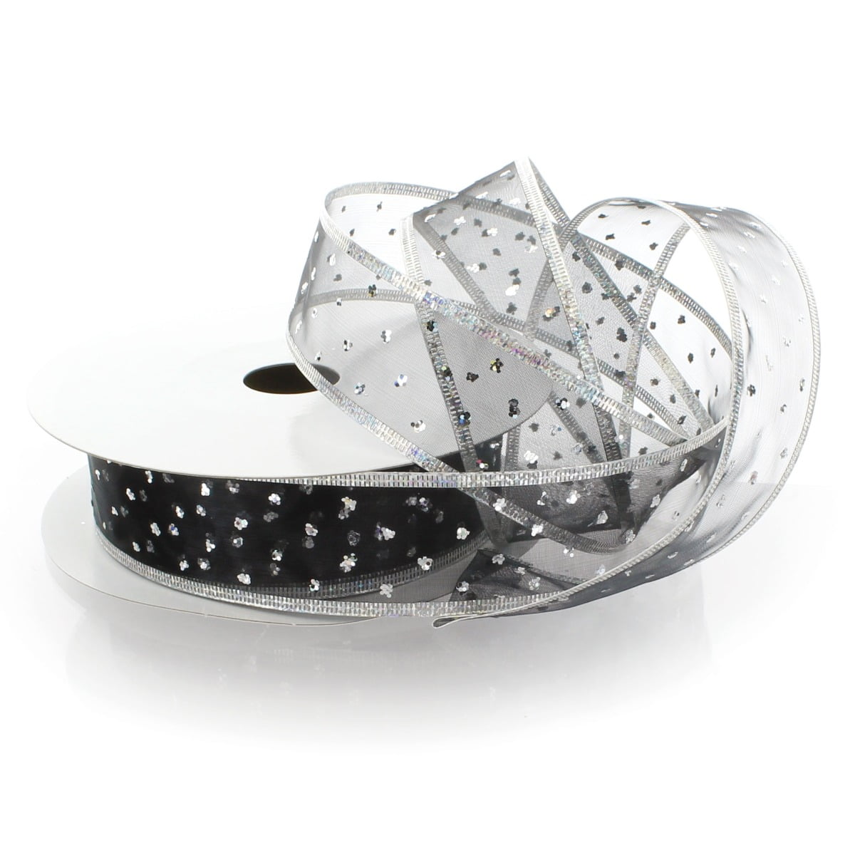 Aazon.co: Ribbon Bazaar Wired Woven Edge Etallic Sheer - Silver