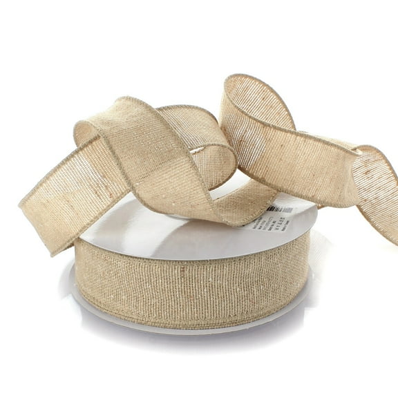 Ribbon Traditions 1.5" Wired Burlap Ribbon 812 Natural 25 Yards