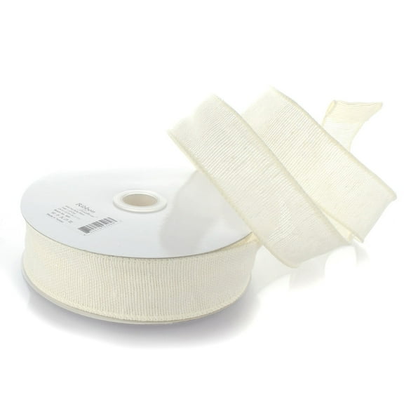 Ribbon Traditions 1.5" Wired Burlap Ribbon 815 Cream 10 Yards