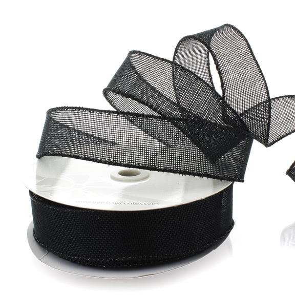 Ribbon Traditions 1.5" Wired Burlap Ribbon Black 10 Yards