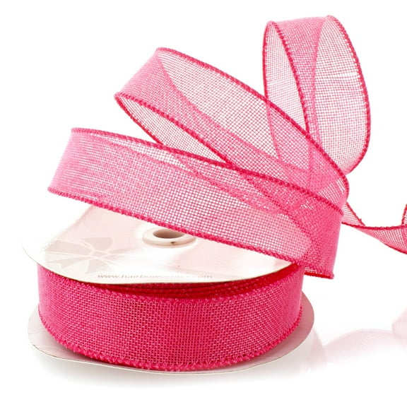 Ribbon Traditions 1.5" Wired Burlap Ribbon Hot Pink 10 Yards