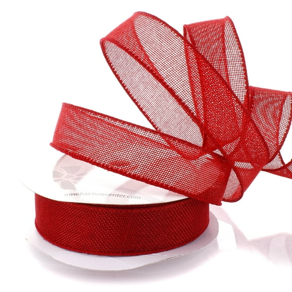 Ribbon Traditions 1.5" Wired Burlap Ribbon Red 25 Yards