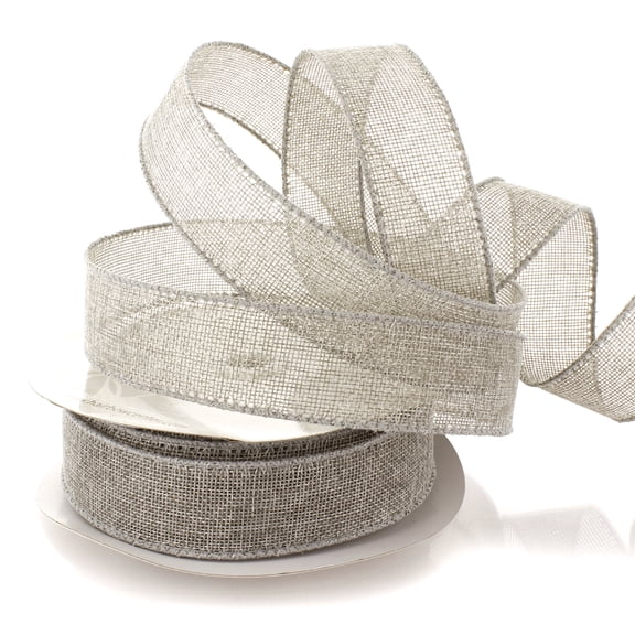 Ribbon Traditions 1.5" Wired Burlap Ribbon Warm Gray 10 Yards