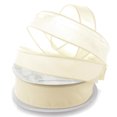 thumbnail image 1 of Ribbon Traditions 1.5" Wired Suede Velvet Ribbon Ivory 10yd, 1 of 3