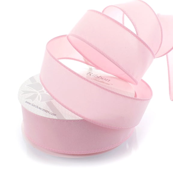 Ribbon Traditions 1.5" Wired Suede Velvet Ribbon Light Pink 25yd
