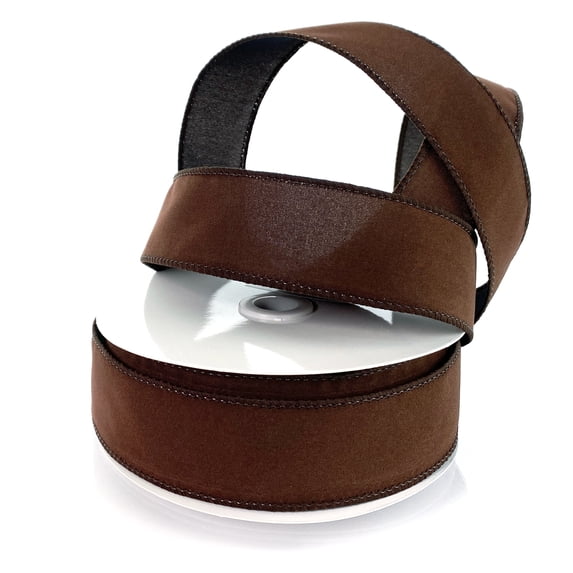 Ribbon Traditions 1.5" Wired Suede Velvet Ribbon Rustic Brown 10yd