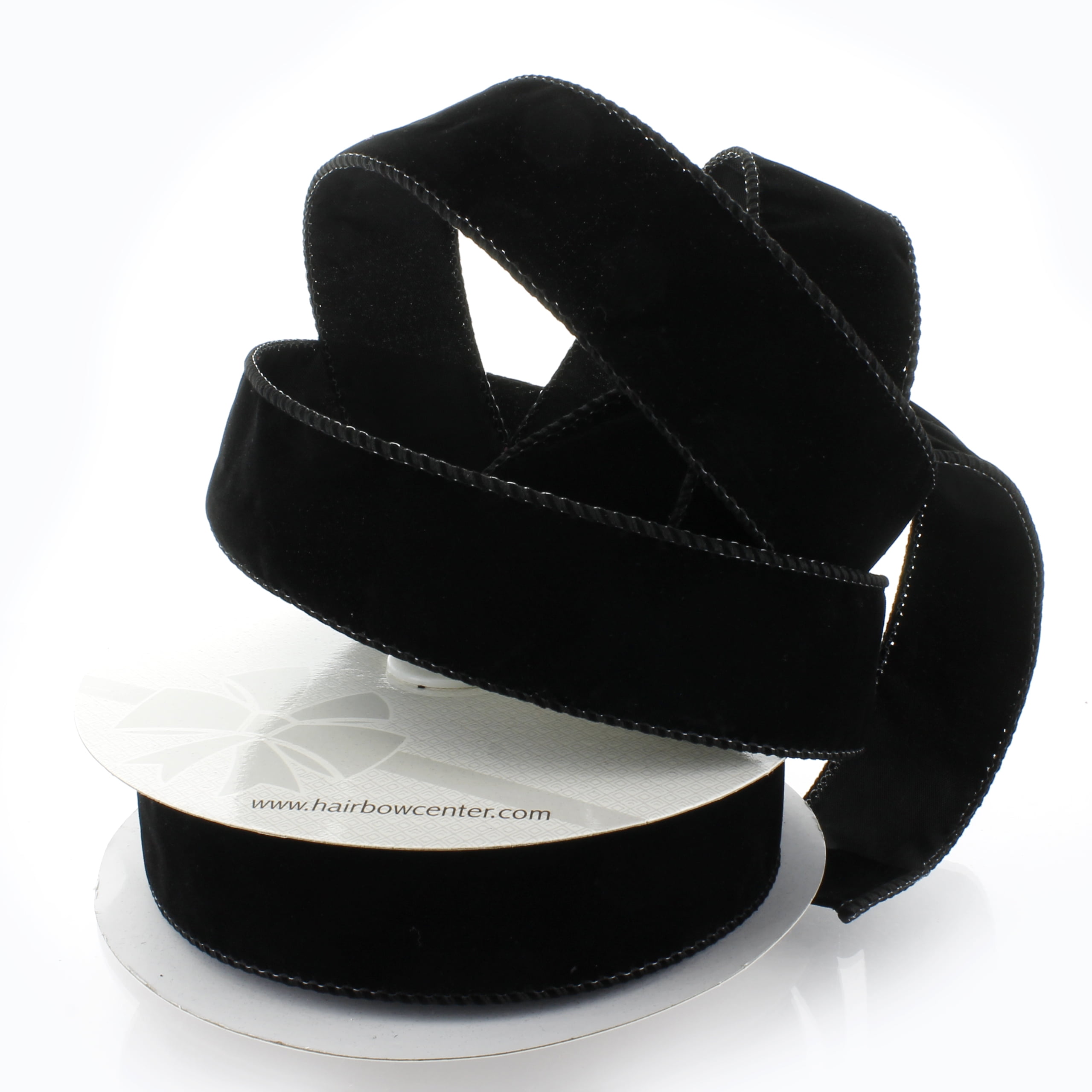 Ribbon Traditions 1.5 Wired Suede Velvet Ribbon Black - 10 Yards