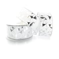 thumbnail image 1 of Ribbon Traditions 2 1/2" Wired Ribbon White/Silver Mosaic - 25 Yards, 1 of 3