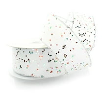 Ribbon Traditions 2 1/2" Wired Spangle Ribbon Bright Rainbow - 10 Yards