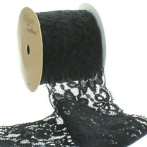 Ribbon Traditions 2.25" Stretch Elastic Lace Trim Black 5 Yards